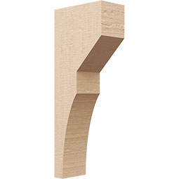 Ekena Millwork - CORUR055X10X26MONRCPR - Timberthane Faux Wood Corbel, Monterey Style, 5 1/2"W x 10"D x 26"H, Primed Tan