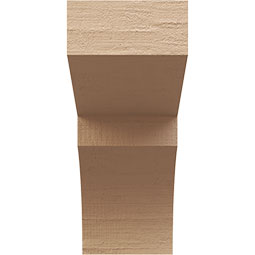 Ekena Millwork - CORUR055X12X12MONRCPR - Timberthane Faux Wood Corbel, Monterey Style, 5 1/2"W x 12"D x 12"H, Primed Tan