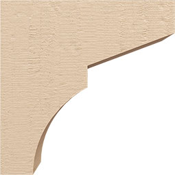 Ekena Millwork - CORUR055X12X12MONRCPR - Timberthane Faux Wood Corbel, Monterey Style, 5 1/2"W x 12"D x 12"H, Primed Tan
