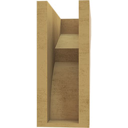 Ekena Millwork - CORUR055X12X12MONRCPR - Timberthane Faux Wood Corbel, Monterey Style, 5 1/2"W x 12"D x 12"H, Primed Tan