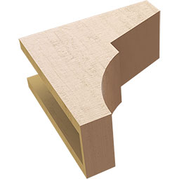 Ekena Millwork - CORUR055X12X12MONRCPR - Timberthane Faux Wood Corbel, Monterey Style, 5 1/2"W x 12"D x 12"H, Primed Tan