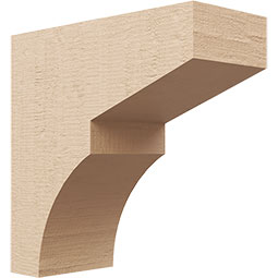 Ekena Millwork - CORUR055X12X12MONRCPR - Timberthane Faux Wood Corbel, Monterey Style, 5 1/2"W x 12"D x 12"H, Primed Tan