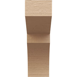 Ekena Millwork - CORUR055X12X16MONRCPR - Timberthane Faux Wood Corbel, Monterey Style, 5 1/2"W x 12"D x 16"H, Primed Tan