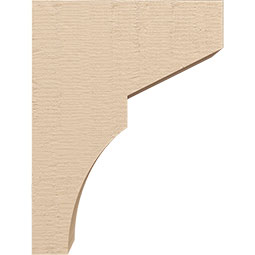 Ekena Millwork - CORUR055X12X16MONRCPR - Timberthane Faux Wood Corbel, Monterey Style, 5 1/2"W x 12"D x 16"H, Primed Tan