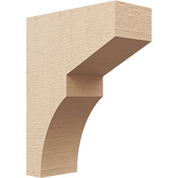 Ekena Millwork - CORUR055X12X16MONRCPR - Timberthane Faux Wood Corbel, Monterey Style, 5 1/2"W x 12"D x 16"H, Primed Tan
