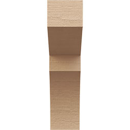 Ekena Millwork - CORUR055X12X20MONRCPR - Timberthane Faux Wood Corbel, Monterey Style, 5 1/2"W x 12"D x 20"H, Primed Tan
