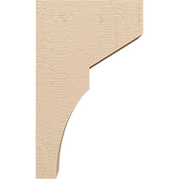 Ekena Millwork - CORUR055X12X20MONRCPR - Timberthane Faux Wood Corbel, Monterey Style, 5 1/2"W x 12"D x 20"H, Primed Tan