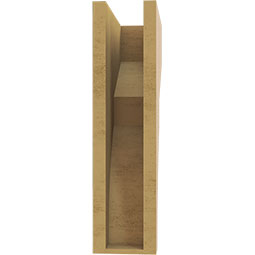 Ekena Millwork - CORUR055X12X20MONRCPR - Timberthane Faux Wood Corbel, Monterey Style, 5 1/2"W x 12"D x 20"H, Primed Tan