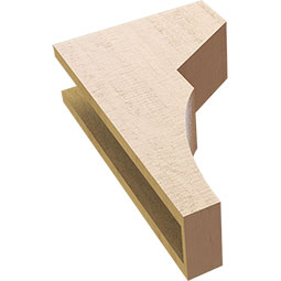 Ekena Millwork - CORUR055X12X20MONRCPR - Timberthane Faux Wood Corbel, Monterey Style, 5 1/2"W x 12"D x 20"H, Primed Tan
