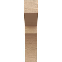 Ekena Millwork - CORUR055X12X24MONRCPR - Timberthane Faux Wood Corbel, Monterey Style, 5 1/2"W x 12"D x 24"H, Primed Tan