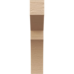 Ekena Millwork - CORUR055X12X28MONRCPR - Timberthane Faux Wood Corbel, Monterey Style, 5 1/2"W x 12"D x 28"H, Primed Tan