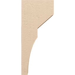 Ekena Millwork - CORUR055X12X28MONRCPR - Timberthane Faux Wood Corbel, Monterey Style, 5 1/2"W x 12"D x 28"H, Primed Tan