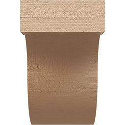 Ekena Millwork - CORUR035X06X06DELRCPR - Timberthane Faux Wood Corbel, Del Monte Style, 3 1/2"W x 6"D x 6"H, Primed Tan