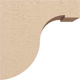 Ekena Millwork - CORUR035X06X06DELRCPR - Timberthane Faux Wood Corbel, Del Monte Style, 3 1/2"W x 6"D x 6"H, Primed Tan
