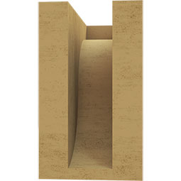 Ekena Millwork - CORUR035X06X06DELRCPR - Timberthane Faux Wood Corbel, Del Monte Style, 3 1/2"W x 6"D x 6"H, Primed Tan
