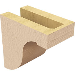 Ekena Millwork - CORUR035X06X06DELRCPR - Timberthane Faux Wood Corbel, Del Monte Style, 3 1/2"W x 6"D x 6"H, Primed Tan