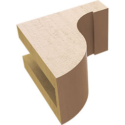 Ekena Millwork - CORUR035X06X06DELRCPR - Timberthane Faux Wood Corbel, Del Monte Style, 3 1/2"W x 6"D x 6"H, Primed Tan