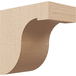 Ekena Millwork - CORUR035X06X06DELRCPR - Timberthane Faux Wood Corbel, Del Monte Style, 3 1/2"W x 6"D x 6"H, Primed Tan