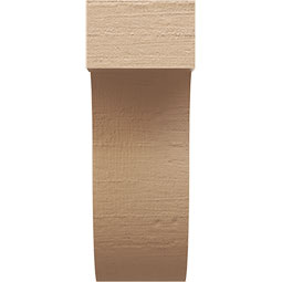 Ekena Millwork - CORUR035X06X10DELRCPR - Timberthane Faux Wood Corbel, Del Monte Style, 3 1/2"W x 6"D x 10"H, Primed Tan
