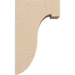 Ekena Millwork - CORUR035X06X10DELRCPR - Timberthane Faux Wood Corbel, Del Monte Style, 3 1/2"W x 6"D x 10"H, Primed Tan