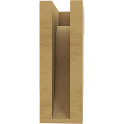 Ekena Millwork - CORUR035X06X10DELRCPR - Timberthane Faux Wood Corbel, Del Monte Style, 3 1/2"W x 6"D x 10"H, Primed Tan