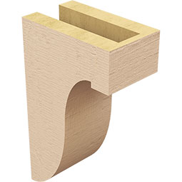 Ekena Millwork - CORUR035X06X10DELRCPR - Timberthane Faux Wood Corbel, Del Monte Style, 3 1/2"W x 6"D x 10"H, Primed Tan