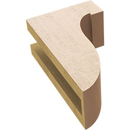 Ekena Millwork - CORUR035X06X10DELRCPR - Timberthane Faux Wood Corbel, Del Monte Style, 3 1/2"W x 6"D x 10"H, Primed Tan