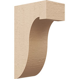 Ekena Millwork - CORUR035X06X10DELRCPR - Timberthane Faux Wood Corbel, Del Monte Style, 3 1/2"W x 6"D x 10"H, Primed Tan