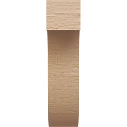 Ekena Millwork - CORUR035X06X14DELRCPR - Timberthane Faux Wood Corbel, Del Monte Style, 3 1/2"W x 6"D x 14"H, Primed Tan