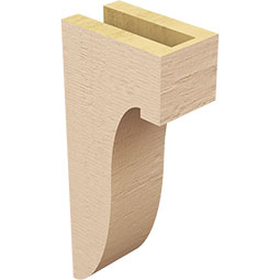Ekena Millwork - CORUR035X06X14DELRCPR - Timberthane Faux Wood Corbel, Del Monte Style, 3 1/2"W x 6"D x 14"H, Primed Tan