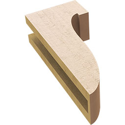 Ekena Millwork - CORUR035X06X14DELRCPR - Timberthane Faux Wood Corbel, Del Monte Style, 3 1/2"W x 6"D x 14"H, Primed Tan
