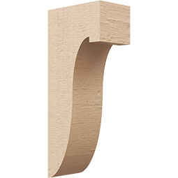 Ekena Millwork - CORUR035X06X14DELRCPR - Timberthane Faux Wood Corbel, Del Monte Style, 3 1/2"W x 6"D x 14"H, Primed Tan