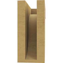 Ekena Millwork - CORUR035X08X08DELRCPR - Timberthane Faux Wood Corbel, Del Monte Style, 3 1/2"W x 8"D x 8"H, Primed Tan