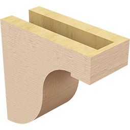 Ekena Millwork - CORUR035X08X08DELRCPR - Timberthane Faux Wood Corbel, Del Monte Style, 3 1/2"W x 8"D x 8"H, Primed Tan