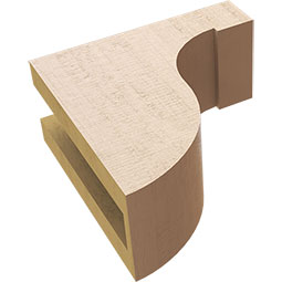 Ekena Millwork - CORUR035X08X08DELRCPR - Timberthane Faux Wood Corbel, Del Monte Style, 3 1/2"W x 8"D x 8"H, Primed Tan