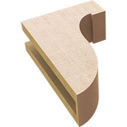 Ekena Millwork - CORUR035X08X12DELRCPR - Timberthane Faux Wood Corbel, Del Monte Style, 3 1/2"W x 8"D x 12"H, Primed Tan