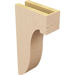 Ekena Millwork - CORUR035X08X16DELRCPR - Timberthane Faux Wood Corbel, Del Monte Style, 3 1/2"W x 8"D x 16"H, Primed Tan