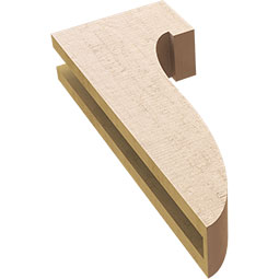 Ekena Millwork - CORUR035X08X20DELRCPR - Timberthane Faux Wood Corbel, Del Monte Style, 3 1/2"W x 8"D x 20"H, Primed Tan