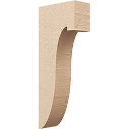 Ekena Millwork - CORUR035X08X20DELRCPR - Timberthane Faux Wood Corbel, Del Monte Style, 3 1/2"W x 8"D x 20"H, Primed Tan