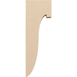 Ekena Millwork - CORUR035X08X24DELRCPR - Timberthane Faux Wood Corbel, Del Monte Style, 3 1/2"W x 8"D x 24"H, Primed Tan