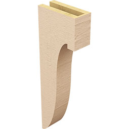 Ekena Millwork - CORUR035X08X24DELRCPR - Timberthane Faux Wood Corbel, Del Monte Style, 3 1/2"W x 8"D x 24"H, Primed Tan