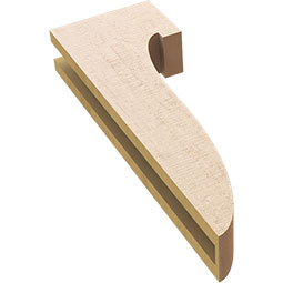 Ekena Millwork - CORUR035X08X24DELRCPR - Timberthane Faux Wood Corbel, Del Monte Style, 3 1/2"W x 8"D x 24"H, Primed Tan