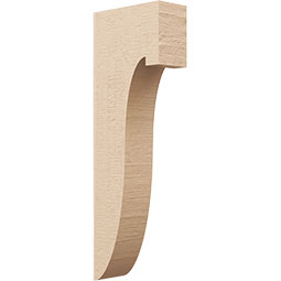 Ekena Millwork - CORUR035X08X24DELRCPR - Timberthane Faux Wood Corbel, Del Monte Style, 3 1/2"W x 8"D x 24"H, Primed Tan