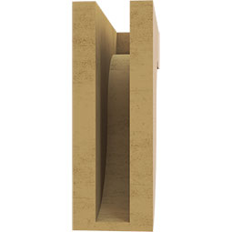 Ekena Millwork - CORUR035X10X10DELRCPR - Timberthane Faux Wood Corbel, Del Monte Style, 3 1/2"W x 10"D x 10"H, Primed Tan