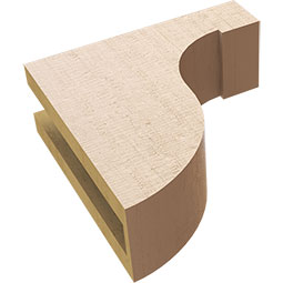 Ekena Millwork - CORUR035X10X10DELRCPR - Timberthane Faux Wood Corbel, Del Monte Style, 3 1/2"W x 10"D x 10"H, Primed Tan