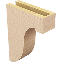 Ekena Millwork - CORUR035X10X14DELRCPR - Timberthane Faux Wood Corbel, Del Monte Style, 3 1/2"W x 10"D x 14"H, Primed Tan