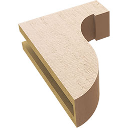 Ekena Millwork - CORUR035X10X14DELRCPR - Timberthane Faux Wood Corbel, Del Monte Style, 3 1/2"W x 10"D x 14"H, Primed Tan