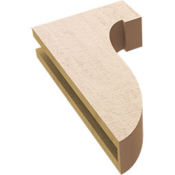 Ekena Millwork - CORUR035X10X18DELRCPR - Timberthane Faux Wood Corbel, Del Monte Style, 3 1/2"W x 10"D x 18"H, Primed Tan
