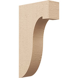 Ekena Millwork - CORUR035X10X18DELRCPR - Timberthane Faux Wood Corbel, Del Monte Style, 3 1/2"W x 10"D x 18"H, Primed Tan