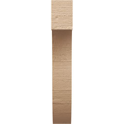Ekena Millwork - CORUR035X10X22DELRCPR - Timberthane Faux Wood Corbel, Del Monte Style, 3 1/2"W x 10"D x 22"H, Primed Tan